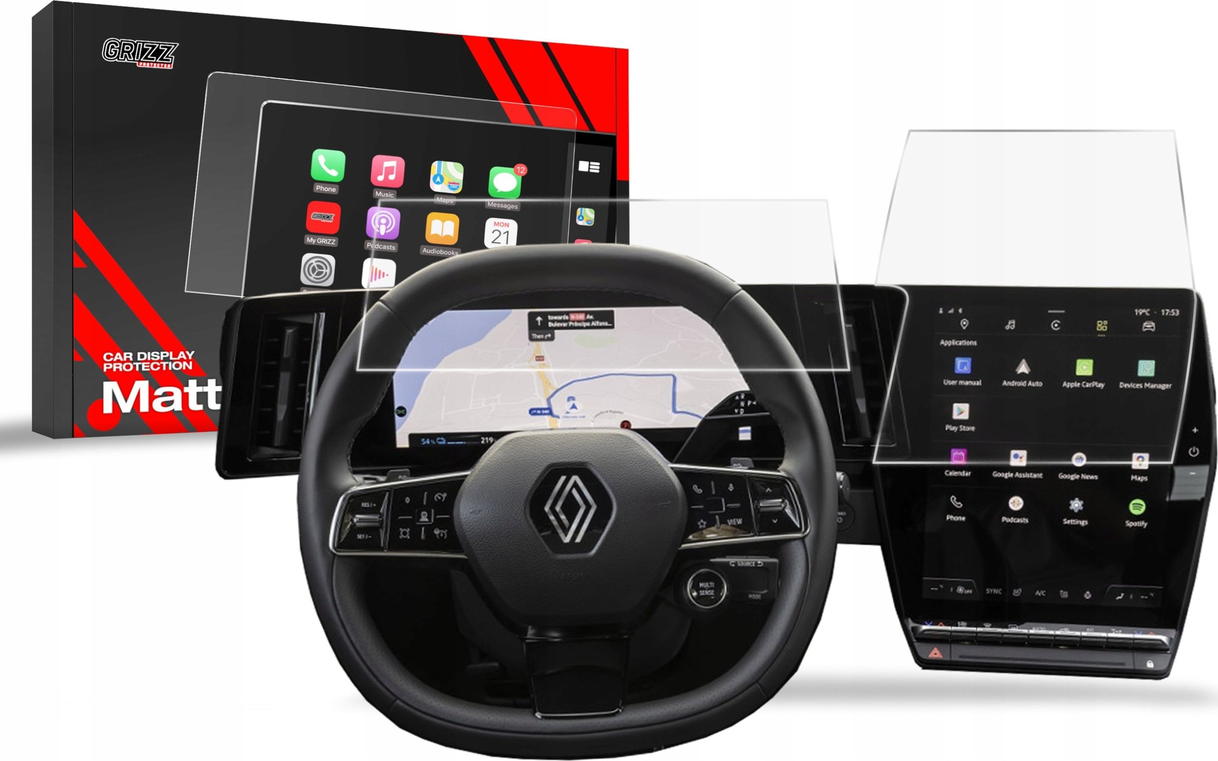 GrizzGlass  matowa CarDisplay Protection do Renault